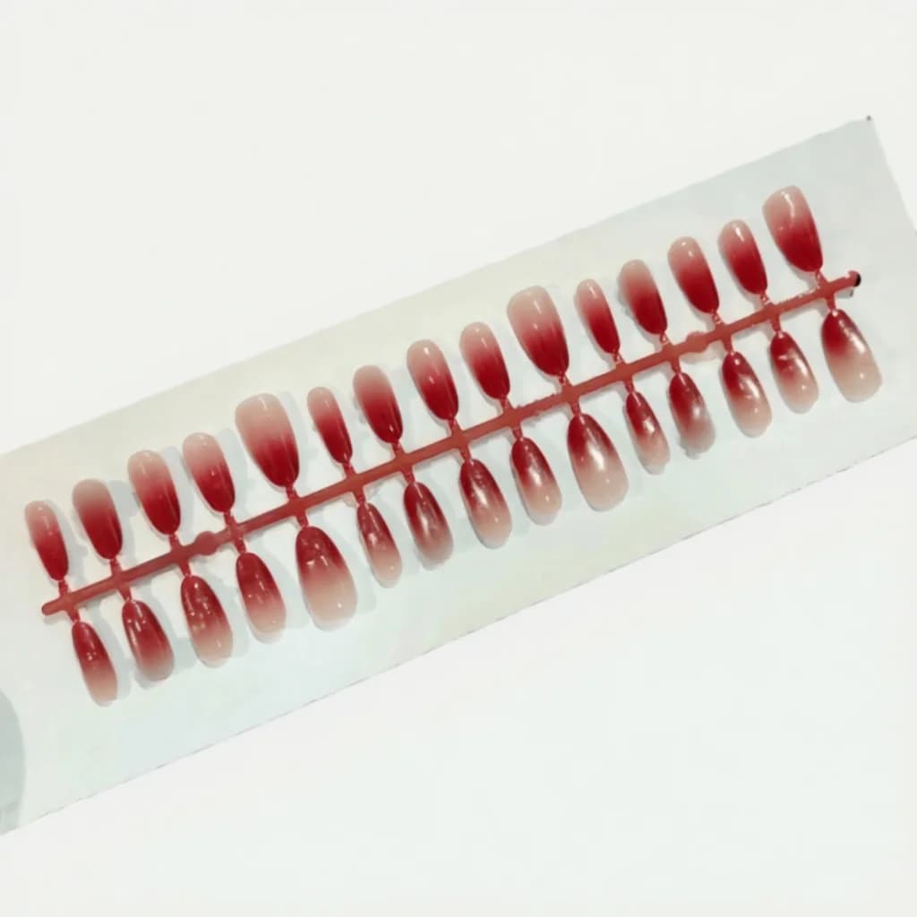 Sztuczne paznokcie ombre cat eye z cyrkoniami, 30 sztuk