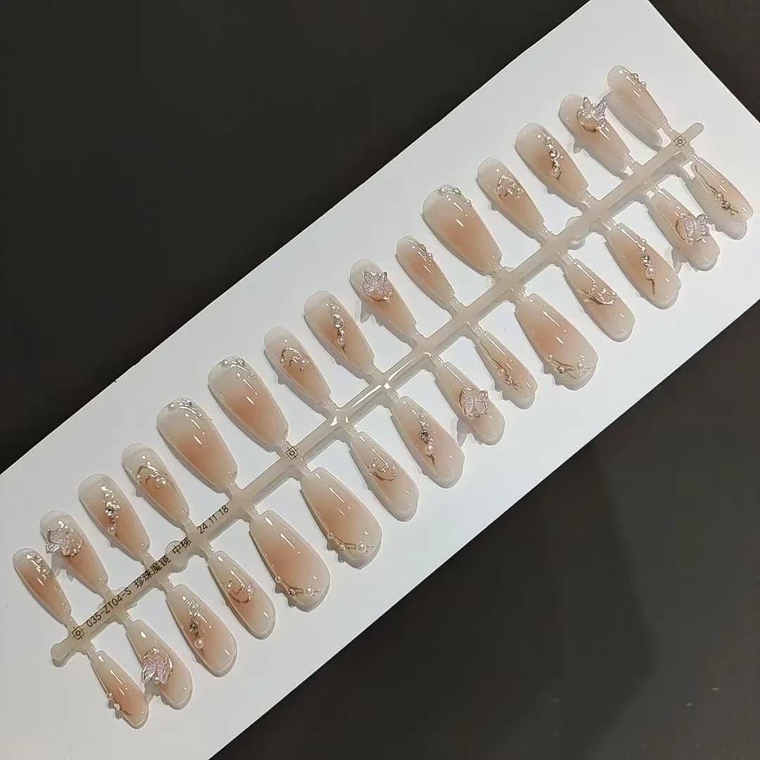 3D Paznokcie Prasowane Motyl, 30 Sztuk, Wielokrotnego Użytku