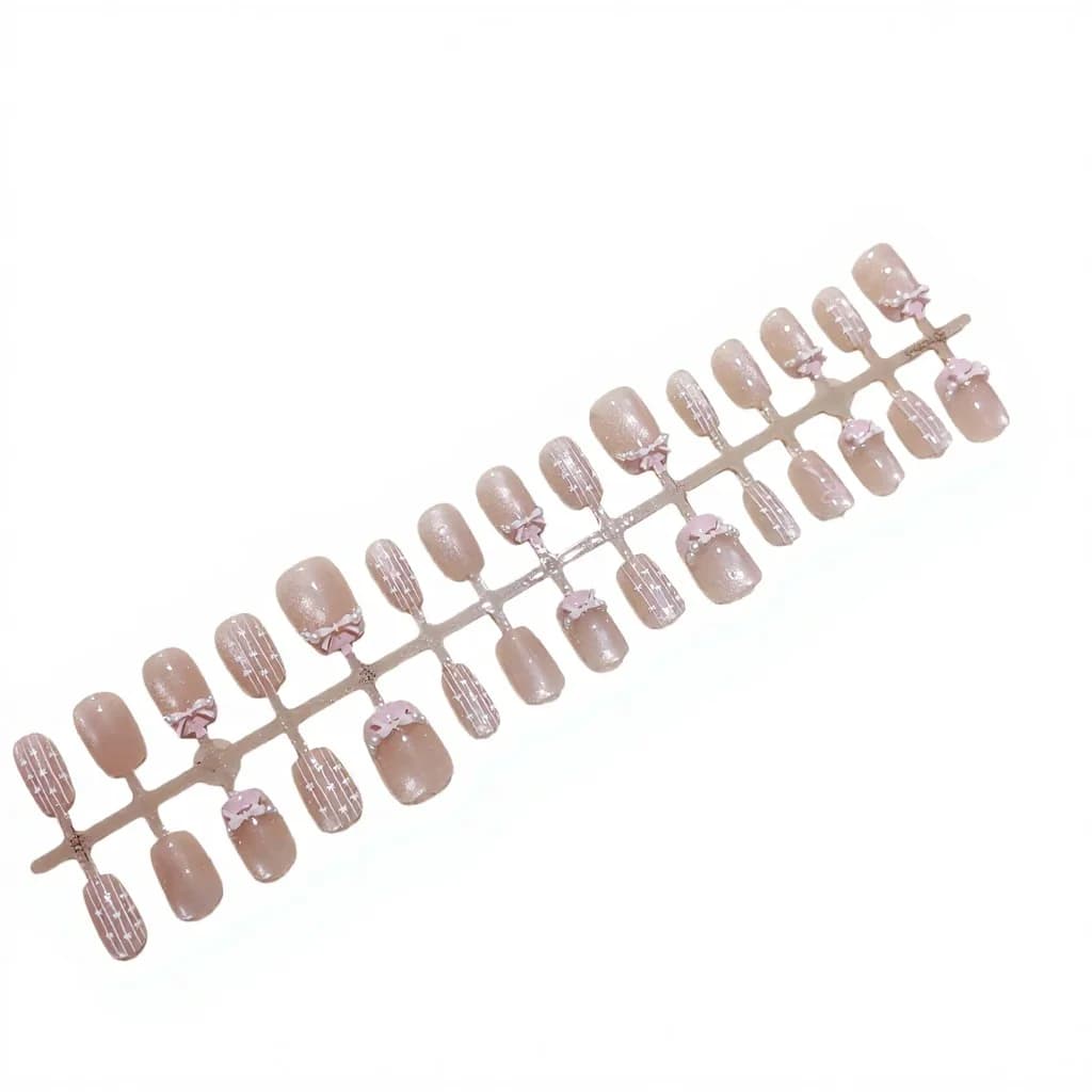 Zestaw manicure Ballet Dream: różowa kokarda, kocie oko, brokat