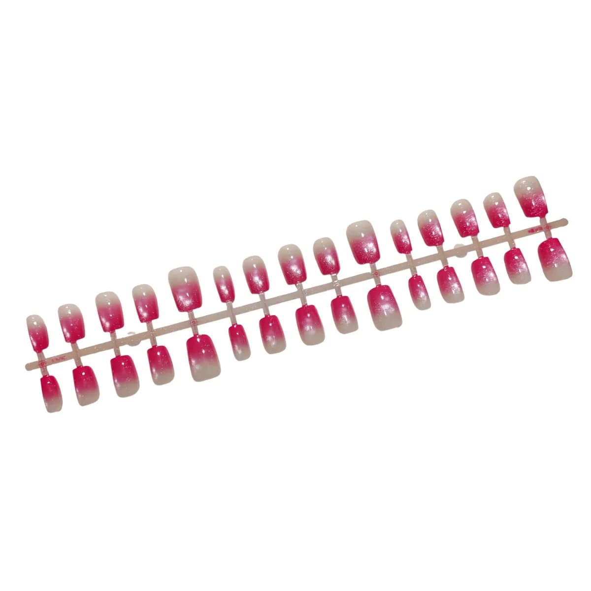 Krótkie przedłużane paznokcie Cat Eye w kształcie balleriny, różany gradient